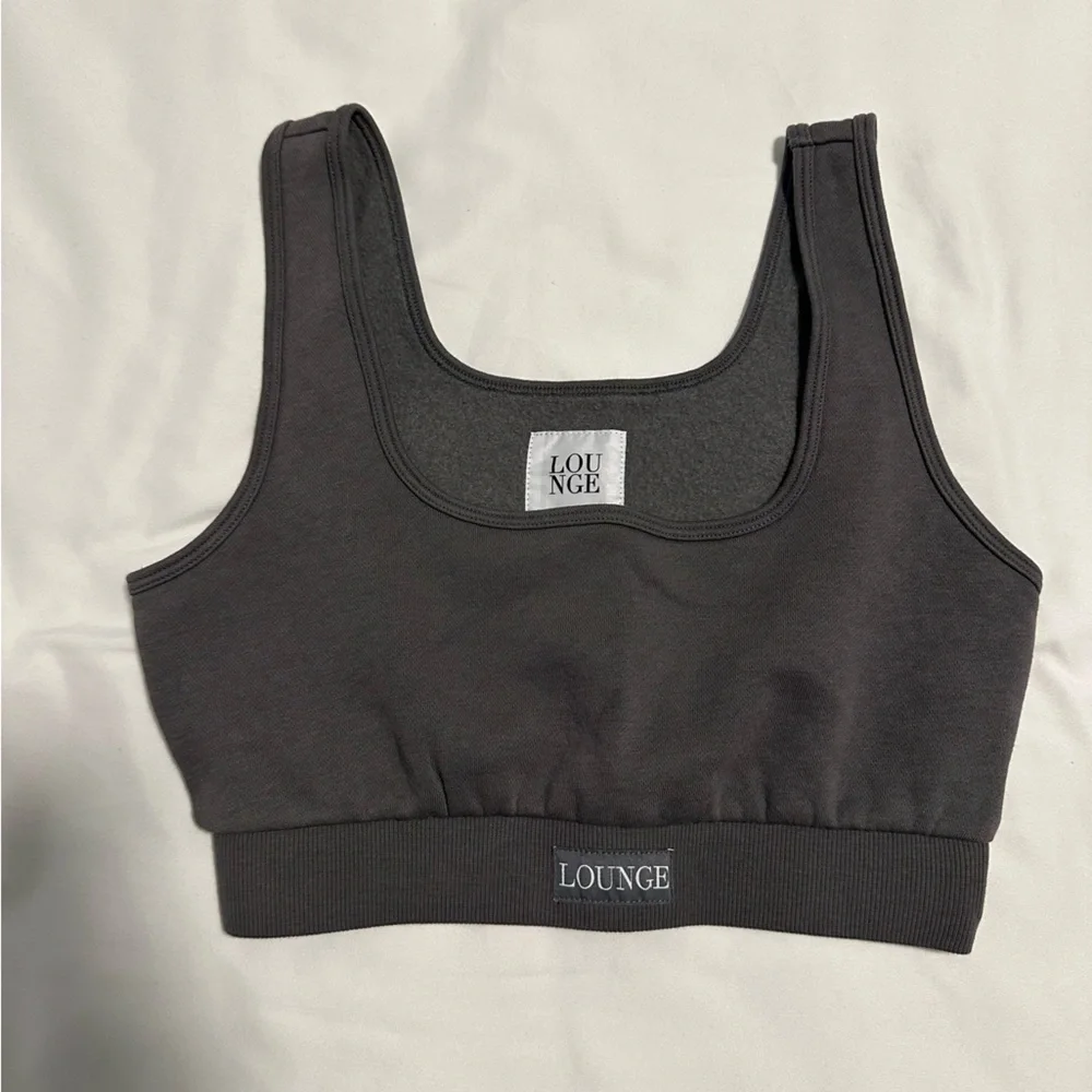 LOUNGE Gray Crop Top and Short Set - Picture 3 of 10